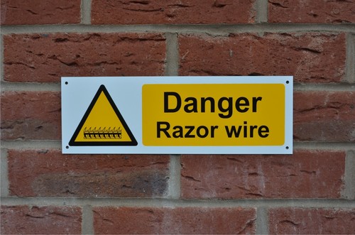 Danger razor wire plastic - danger,