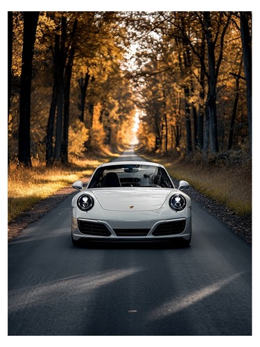 White sports car - white,