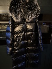 Laura Jane Paris Black Silver Fox Jacket with Big Fur Trim Size S