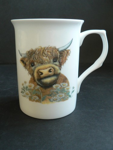 Highland cow bone china mug - china,