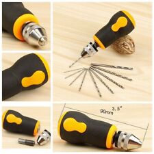 Micro Mini Portable Small Hand Drill 0.8-3.0mm + 10pcs Drill Bits Set Tool