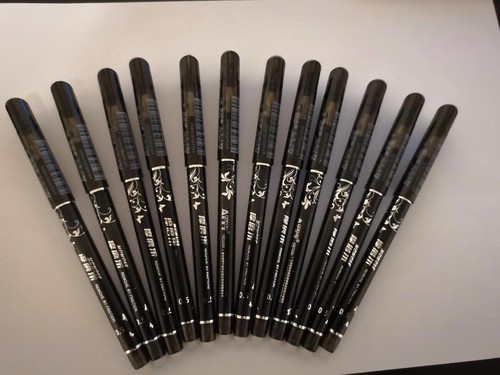 12pcs 5mm erasable - 0.5mm, black