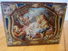Vintage antique casket tin