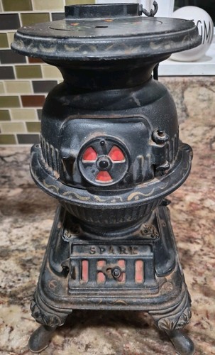 Vintage cast iron pot belly - vintage,