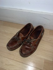 SEBAGO Docksides Women's Brown Waxed Leather Boat Deck Shoes - UK 6