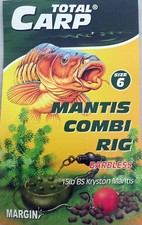 TOTAL CARP CRAZE FISHING RIG KRYSTON MANTIS COMBI RIG SIZE 6 BARBLESS X 5 RIGS