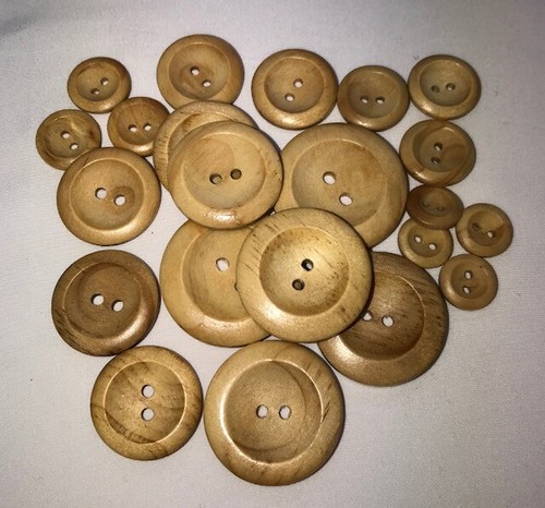 Natural wooden buttons 14mm - buttons,