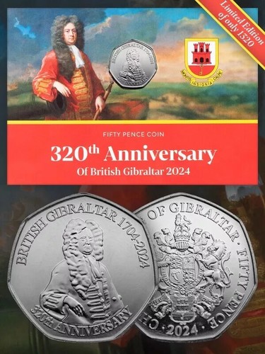 50p coin gibraltar 320th - 50p,