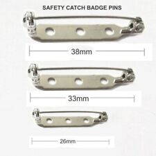 QUALITY SAFETY CATCH STEEL BROOCH BACK PINS 38, 33, 26 & 20mm BAR PIN BADGE CL3