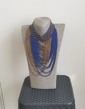 Statement Layered Zulu Beaded  Multi Colour Collar Necklace Art Beads Africa