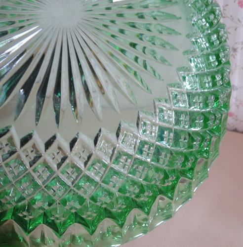 Art deco green - pressed, glass