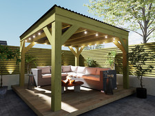 Chunky wooden box pergola - chunky,