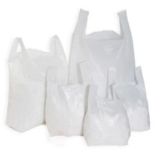 Vest Carrier Bags White Strong HDPE Stalls Shopping Bags Takeaway