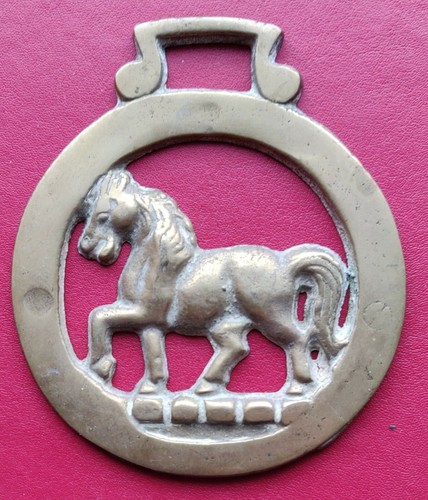 Vintage cast horse brass - cast,