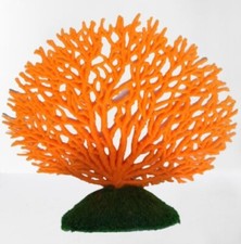 Artificial Bright Orange Marine Sea Fan Decoration For Aquarium Fish Tank