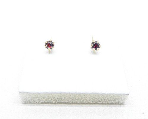 9ct gold garnet earrings - gold,