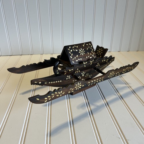Sculpture statue wooden canoe - wooden,