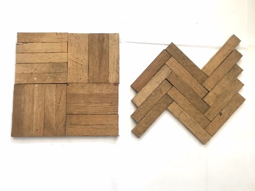 Teak oak parquet vintage hard - parquet,