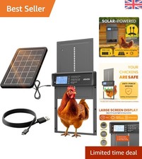 Remote Control Chicken Coop Door - Solar-Lit, LCD Display & 5- Protection