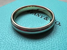 Tiffany & Co Lucida classic platinum & 18K gold wedding band size R