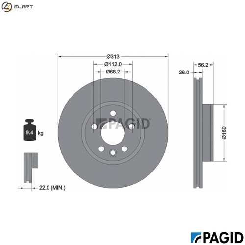 Brake disc 50348nhc for vw - brake,
