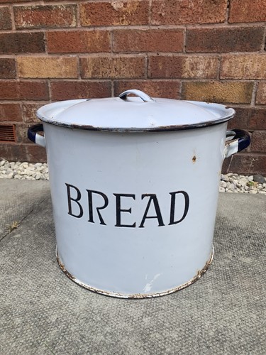 Vintage large round enamel - large,