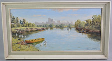 Warren Williams (Welsh)- Original Oil Painting -  Windsor Castle From The Thames