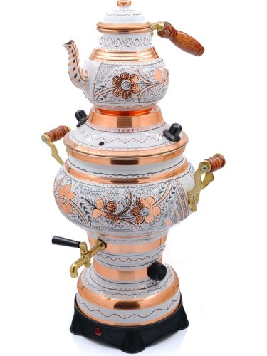 100 copper samovar - copper, white