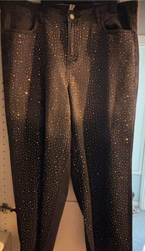 Denim women black studded - black,