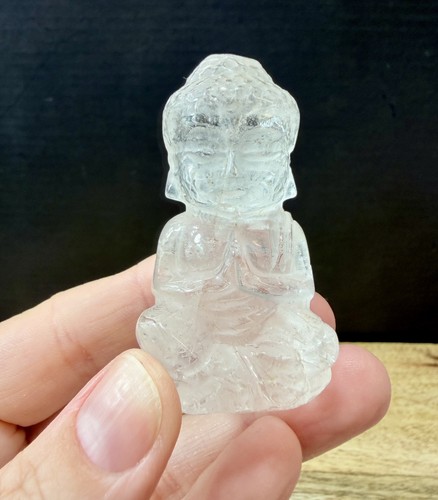 Crystal clear quartz buddha - crystal,