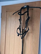 Libbys Black Full Size Nylon Webbing Bridle With Rubberised Reins