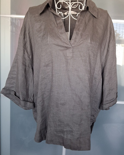 Zara ladies linen grey shirt