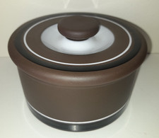 Hornsea Contrast Black Ring Lidded Butter Dish. Lid Diam 12.5cm. VG Cond