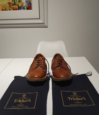 Trickers Exclusive to Selfridges Tan Derby Shoes Crepe Soles 8½ UK.