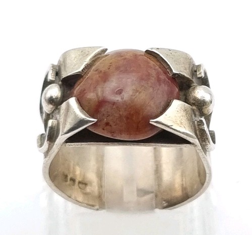 Rhodochrosite gemstone ring - rhodochrosite,