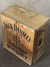 Jack Daniel's Wooden CD Holder Box JD Compact Disc Storage Box with Handle
