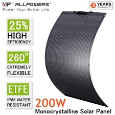 ALLPOWERS 200W Flexible Solar Panel Solar Charger for Caravan RV Camper Van