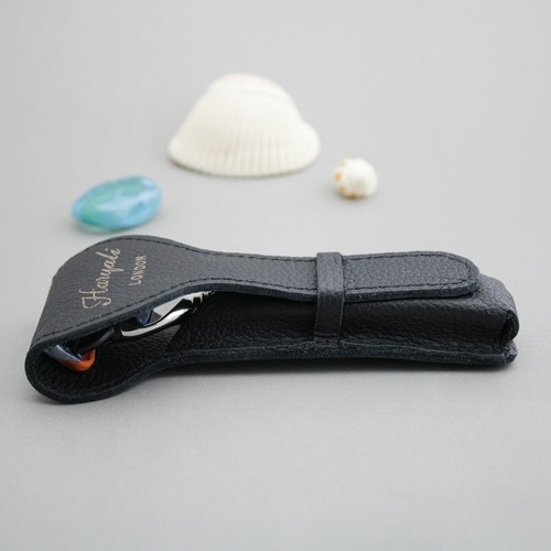 Leather travel razor case - travel, /