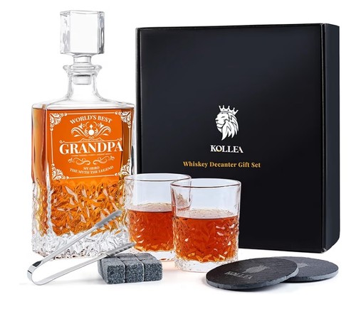 Crystal whiskey decanter set - crystal,