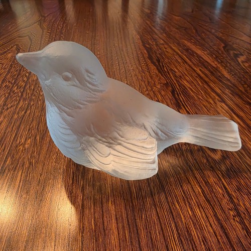 Frosted glass bird figurine - glass,