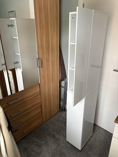 White gloss tall bathroom - gloss,