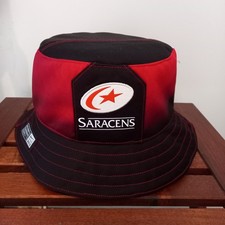 SARACENS Rugby Union Bucket Hat from Upcycled Official NIKE shirt