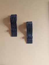 Pair of Decorative Early 18th Century  Carved Oak Corbels 33 x 9 cm