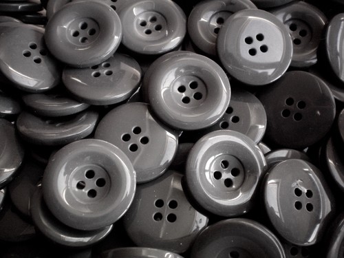 Buttons 22mm grey large hole - grey,