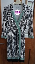 Sandra Darren Mock Wrap Dress Size 10, 3/4 Sleeve, Back Tie