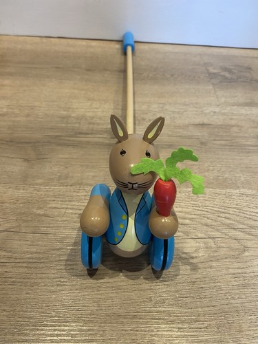 Peter rabbit wooden push along - peter,