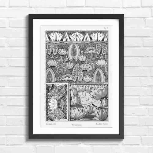 Art nouveau water lily - nouveau,