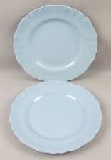 2 x J & G MEAKIN Glamour 'Celeste' Blue Dinner Plates 9.5" (25cm) Scalloped Edge