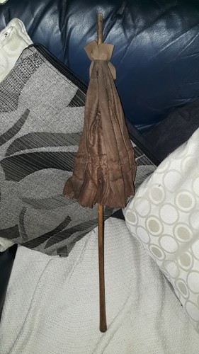 Victorian childs parasol brown - childs,