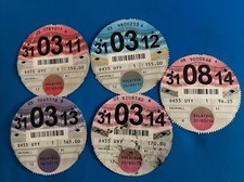OLD USED TAX DISC  5x FROM